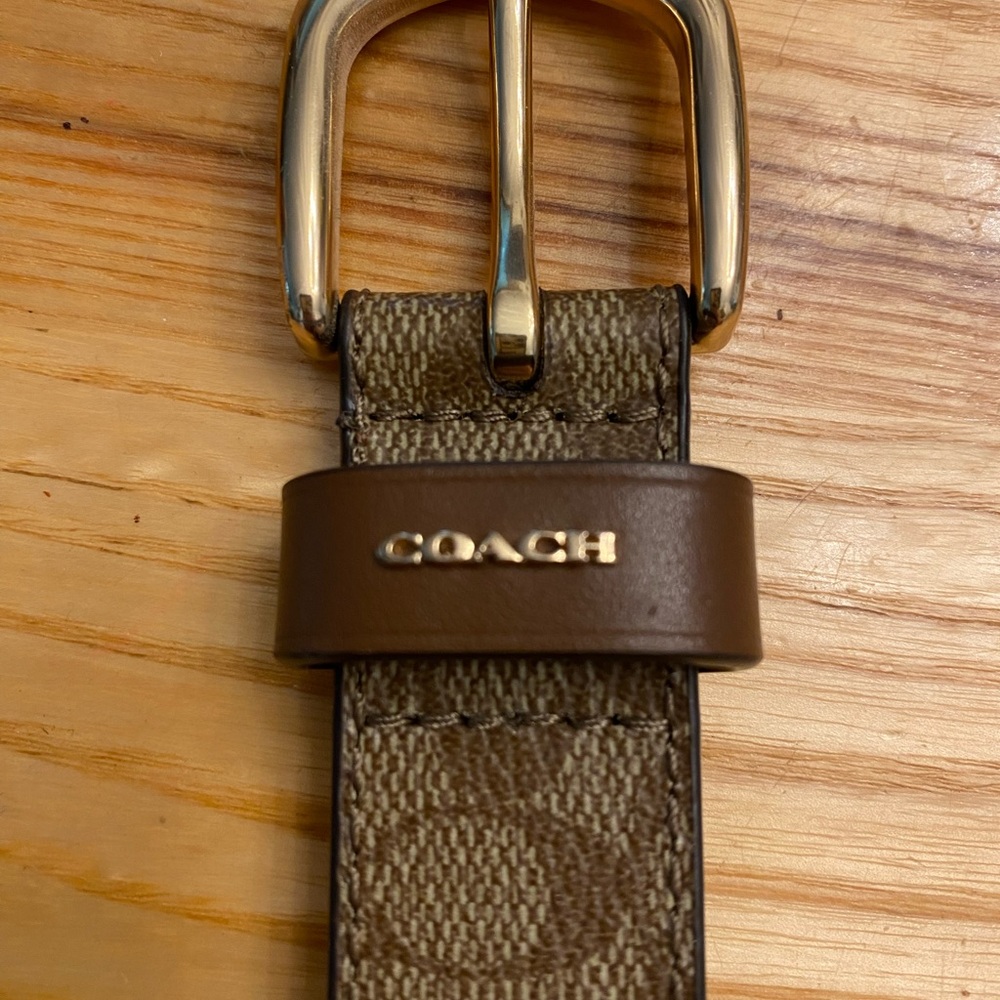 Coach Brown Women's Belt with Gold Buckle